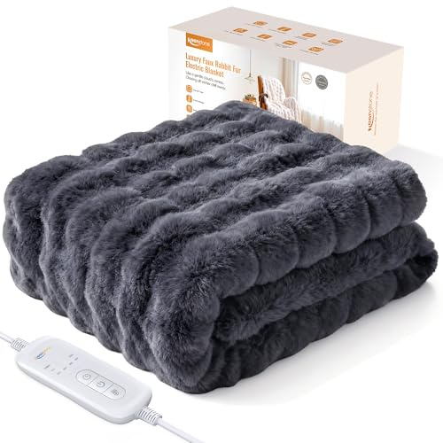 keenstone Termocoperta Morbida Coperta Riscaldata elettrica, 9 Livelli di Temperatura, Lavabile in Lavatrice, con Spegnimento Automatico ed Extra Sicura 180 x 130 cm Basso consumo