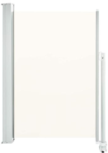 Ombrellone da spiaggia, tenda laterale allungabile, 120 x 300 cm, crema per balcone, giardino e terrazza, altezza regolabile