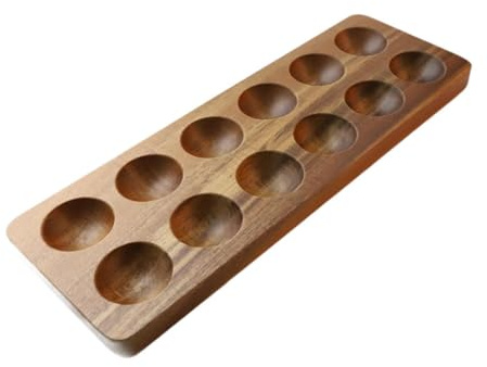 LOVIVER Portauova in Legno per Frigorifero, Vassoio portauova con 12 Scomparti, Elegante e Versatile, Contenitore portaoggetti per, Regalo per la