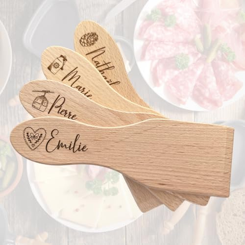 Spatule à Raclette Personnalisée Prénom Bois Français