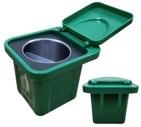 Yulokdwi Cubo De Basura Para Escritorio | Papelera para Habitación con Tapa,Cubo De Residuos De Pared Y Cesta De Almacenaje Antipolvo Para Alfeizar, Baño, Inodoro, Cocina, Mesas, Lavabo Y Salón