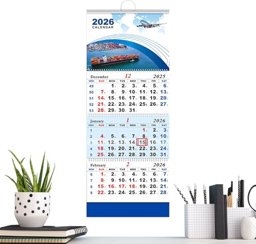 Calendrier Mural D'expédition À 4 Volets, Calendrier 3 Mois Bande 2026 Calendriers, Calendriers Mural Vertical À Suspendre, Organisateurs De Planificateurs, Offre Pour La Maison, Le Bureau