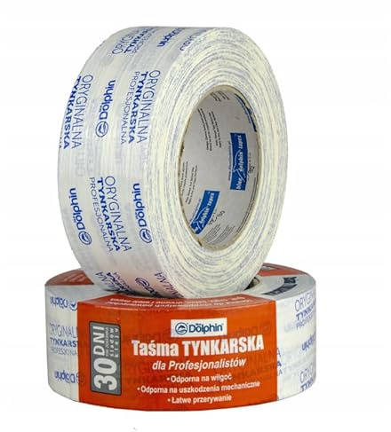 Blue Dolphin 30 Tage Profi-Putzband Abdeckband Stuckateurband für Putz Stein Beton Ziegel Holz (48 mm x 20 m)