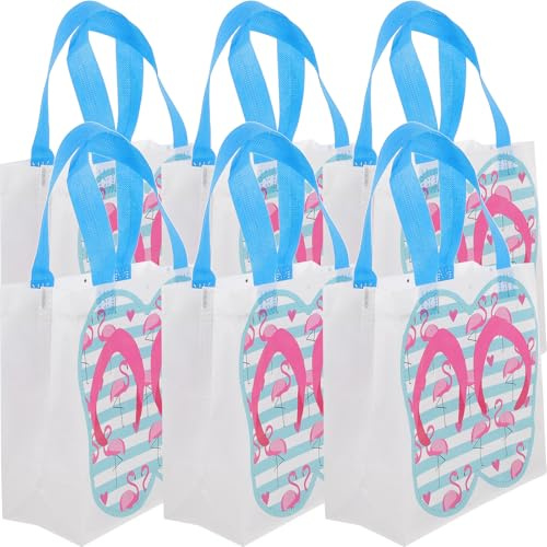 HINTRMENT Hawaii Geschenktüten Multifunktionale und Tragbare 6 Stück aus Vliesstoff Party und Strandtaschen für Geburtstag und Poolfeier