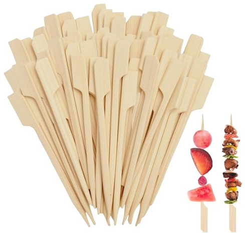 200PCS bambus Fingerfood SpießE HolzspießE 9cm Breite Und Flache HolzspießE | Marshmallow SpießEvorspeisenspießE, SnackspießE, SpießE Fingerfood Geeignet FüR Vorspeisen Und Fingerfood