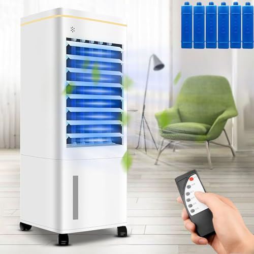 Enfriador de aire de bajo consumo, control táctil y remoto, 3 modos, funcionamiento silencioso para el hogar y la oficina, diseño compacto y portátil