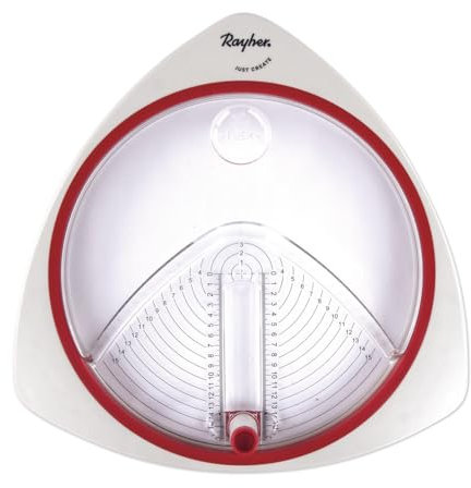 Rayher Taglierina circolare con 3 lame di ricambio, per tagliare cerchi da 2,6 a 15 cm, taglia carta, foto, gommapiuma, cartone e molto altro