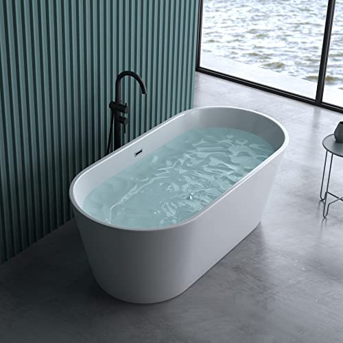 doporro Freistehende Badewanne 170x80x60cm Weiß Acryl-Standbadewanne | Design-Badewanne in Weiß mit PopUp-Ventil, Überlauf & ergonomischer Form – wärmeisolierend & pflegeleicht Vicenza520OA