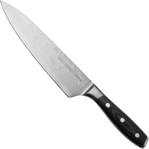 Eden Classic Damast Kochmesser 20 cm Küchenmesser EQ2030-020 Kochmesser für Gemüse, Früchte und Fleisch, Damaststahl