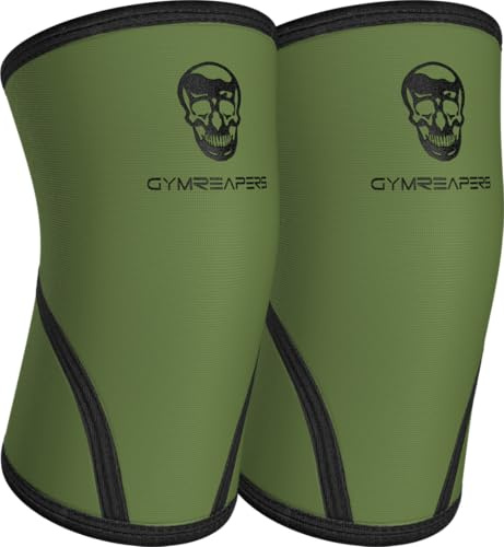 Gymreapers Ellenbogenbandagen (1 Paar) – Unterstützung, Kompression für Powerlifting, Gewichtheben, Bank, Sehnenentzündung – 5 mm Neoprenhülle (Militärgrün/Schwarz, Small)
