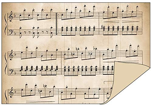 Ideen mit Herz Dekorpapiere im Duo-Design | 1 Seite mit Dekor - 1 Seite unifarben | 10 x 15 cm | Faltpapier, Bastelpapier, Dekopapier | 110 g/qm | 50 Stück (Noten/beige)