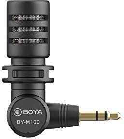 Boya Mini Omnidirektionales 3,5-mm-TRS-Kondensatormikrofon für die Videoaufnahme von DSLR-Kamera-Camcordern