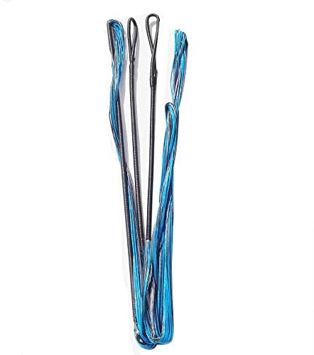 Bogenschießen 60-70 Zoll Bogensehne Handgefertigte Ersatz-Bogensehne für traditionelles Recurve-Bogen-Langbogen-Zubehör (blau und schwarz, 70 Zoll)