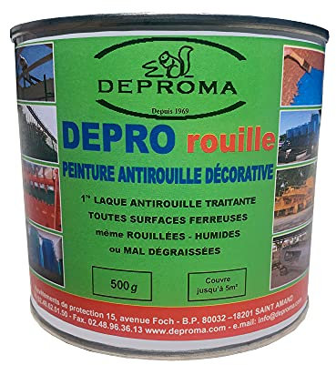 DEPROMA | Peintures glycéro | fer antirouille métaux | 500g | Protection contre la rouille - Blanc