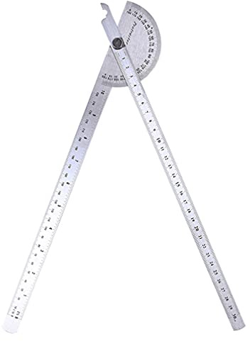 Toddmomy 180degré Règle De Mesure Acier Inoxydable Avec Bras Pivotant Rapporteur De Goniomètre Pour Angles Précis Et Faciles à Identifier