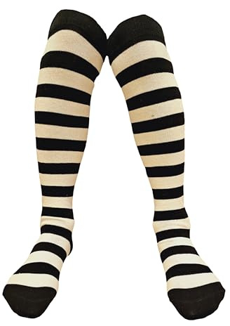 Colourful Baby World Girls Knee High Socks – Cotton Rich Striped School Socks for Kids Age 3–10 – Soft Stretchy Knee Socks for Dance, Party, Fancy Dress