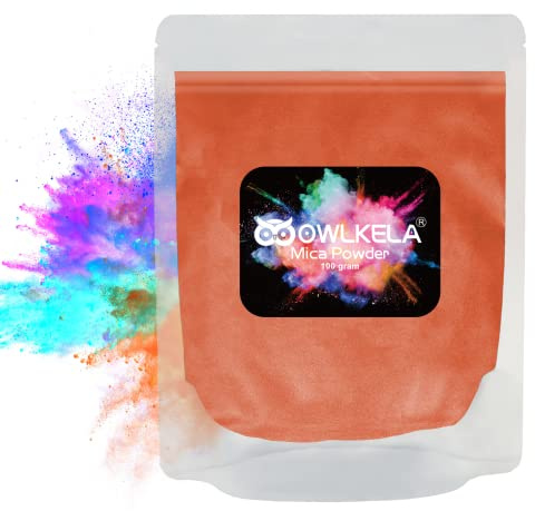 100 grammi (3.5 oz) Glitter Mica Polvere - Pigmento Cosmetico Epossiresina Tintura per Sapone/Candela Making, Arte in resina epossidica, Belle Arti, Lucidalabbra - 7 colori disponibili - Arancione