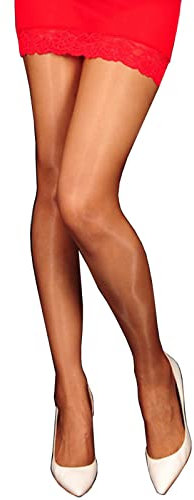 HTRUIYATY Strumpfhosen Damen 0 Denier Nahtlose ölig Feinstrumpfhose mit Hoher Taille Ultradünne Strumpfhose-Braun
