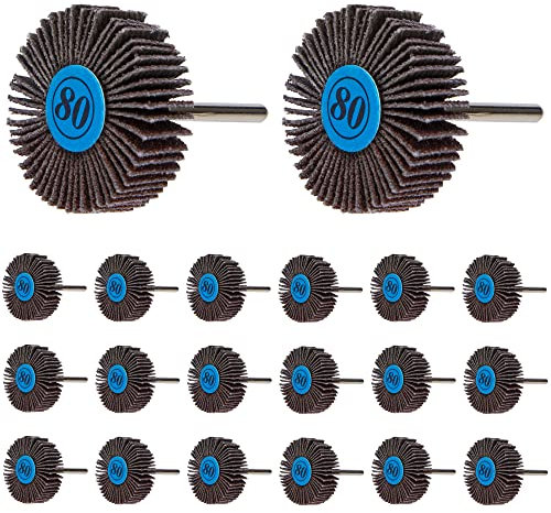 Fächerschleifer Lamellenschleifer 20 Stück 80 Körnung Schleifpapier Klappenrad für Dremel Rotierendes Werkzeug, Holzarbeiten, Metall oder Rostentfernung