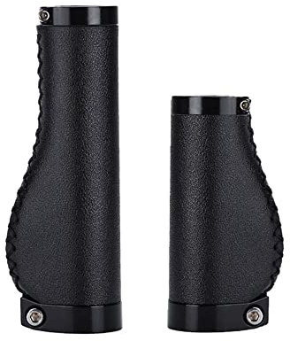 Fahrradgriffe, PVC-Mikrofaser, Leder, ergonomisch, handgenäht, lässig, Retro, rutschfest, Doppelverriegelung, Lenkhebel für MTB, Rennrad (schwarz, 90/135 mm-A)