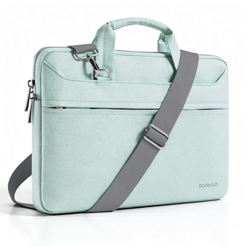 DOMISO laptoptasche 15.6 zoll, laptoptasche für 15,6 Zoll HP Lenovo Dell XPS, 16 Zoll MacBook Pro M4/M3/M2/M1 Pro/Max, Wasserabweisende laptop tasche 16 zoll, laptop tasche mit Schultergurt, Minzgrün