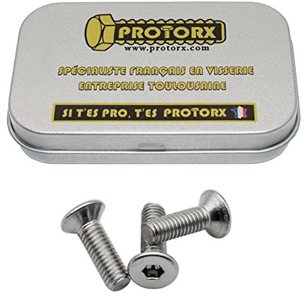 vis Tête Fraisee M3 x 10mm Inox | Vis 6 Pans Tête Cylindrique Acier A2 Boite 30 Pcs PROTORX FHC Anti-Rouille