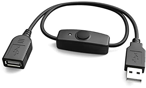 YSJJZRL USB Power Switch,USB 2.0 Male to Female Extension Cord with Click Button Power On Off for PC, TV, Car, USB Fan etc (0.5M)