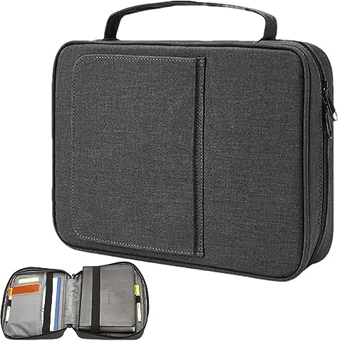 Rosixehird Bibelhüllen für Männer und Frauen | Großer Bibelkoffer mit Bücherständer | Bibeltasche mit Griff, Reißverschluss und Mehreren Taschen für Stifte, Bücher, Notizbücher und Tablets