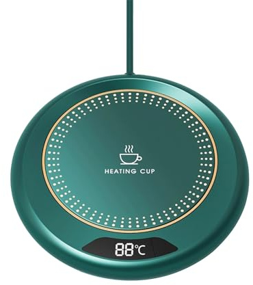 Luckyalc Coffee Mug Warmer for Desk, Electric Cup Warmer with 3 Temperature Settings, Mug Warmer Auto Shut Off, Smart Coffee Warmer for Desk, Birthday Gifts for Women Men Green