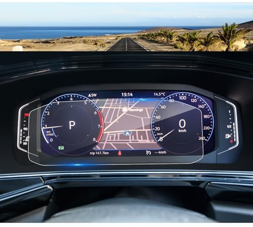 Coleya Pellicola Protettiva per Display Compatibile con VW T-Cross 2019-2024, T Cross Pellicola Protettiva in Vetro Temperato, 9H Antigraffio Proteggi Schermo del Cruscotto (10,25 Pollici)