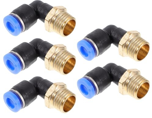 VILLFUL 5pezzi Raccordo Per Tubo d Aria in Rame e Abs Connettore Innesto Rapido Esterno Per Tubo Da Accessori Per Sistemi Pneumatici