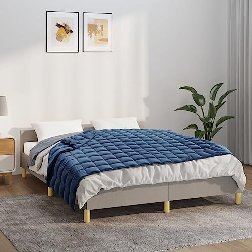FOZICV Beschwerte Decke Blau Gewichtsdecke 5 kg Weighted Blankett for Deep Sleep Relaxing Blanket Heavy Blanket Entspannungsdecke Schlafdecke Atmungsaktive Stoff 120x180 cm