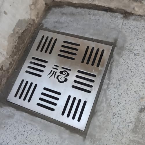 Griglia di Scarico per Esterni Coperchio Di Scarico Esterno Quadrato In Acciaio Inox, 15 20 25 30 35 40 50 60 CM Coperchio Di Drenaggio/grondaia/pozzetto Con Base, Griglie Di Ricambio Per Acqua Piovan