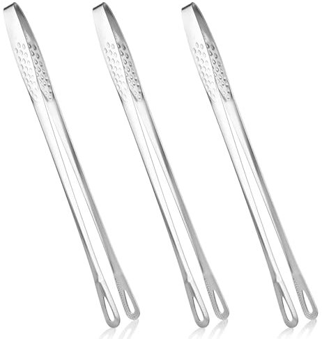3 Stück Kochpinzette, 24 cm Kochpinzette Edelstahl, Wendezange Zum Kochen Pfannenwender Edelstahl Küchenpinzette Grillzange Edelstahl Lang, Fleischpinzette Fleisch Und Grillpinzette für Küche