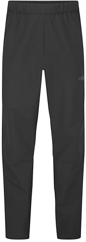 Rab Men's Downpour Pants - Waterproof Breathable Rain Trousers for Hiking & Trekking - Black - X-Large/34 Inseam