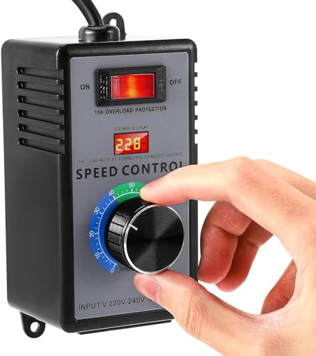 Drehzahlregler 230V,10A Drehzahlregler mit Überlastungsschutz für Fan Speed Controller,Dimmer,Winkelschleifer,Gebläse,Spannungsregler Einstellbar AC220V 4000W