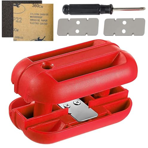 Yuentoen Kantenbandschneider,Kantenschneider Umleimer,Einhandhobel,Manueller Kantenanleimschneider,Edge Banding Trimmer mit Ersatzklinge Schleifpapier, Handschneidewerkzeug für Holzkantenbänder