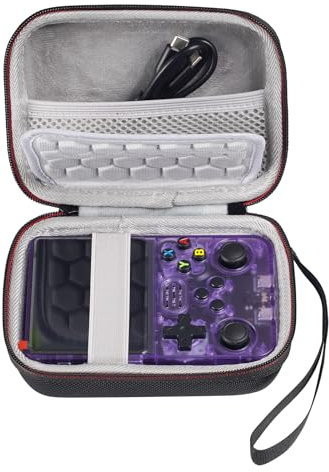 Carrying Case Bag for R36S R35S RG353V RG35XX Plus RGB20S Handheld Game Console Portable Hard Travel Bag Protective Case Bag Game Accessories (Black Grey)