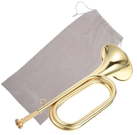 Garneck Messing Trompete Bugle Kavallerie Trompete Mit Tragetasche Leichtes Signalhorn Für Schulband Und Anfänger Polierte Oberfläche Langlebiges Blasinstrument
