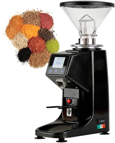 vnmudzeo 200 G/500 G Macinacaffè Elettrico A Macine Piatte, con 19 Impostazioni di Macinatura Precise, Macchina per caffè Espresso Commerciale da 200 W, Display Digitale,Black-500ml