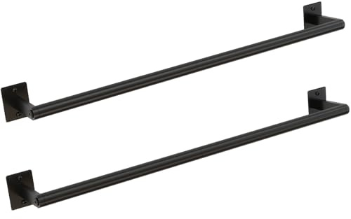 2 Packs 24 Inch Bathroom Towel Bar, Matte Black Towel Racks for Bathroom, JIAPAIDUO Bathroom Towel Rack Wall Mounted, Bath Hand Towel Holder Organizer, Modern Home Decor Towel Rod