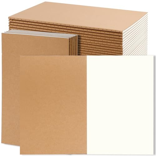 Loppdece 24 Stück Notizbuch A5, 21x14cm Blanko Notizbücher, A5 Kraft Notizbüchers Notebook, Kraftpapier-Notizbücher für Studenten Reisende Büro Doodling Memos Schreiben, 60 Seiten 30 Blatt