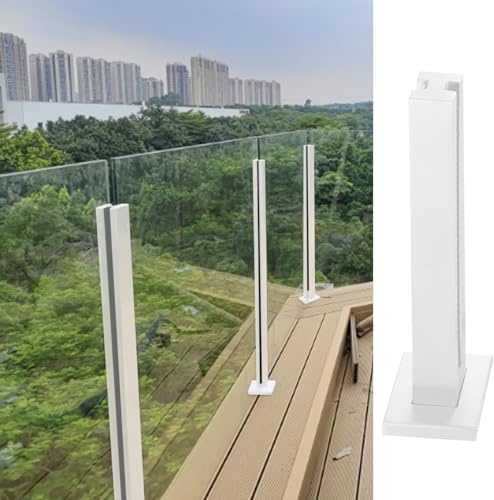 Poste de barandilla de vidrio para espacios al aire libre, poste de balaustre duradero para escaleras y divisor de paneles