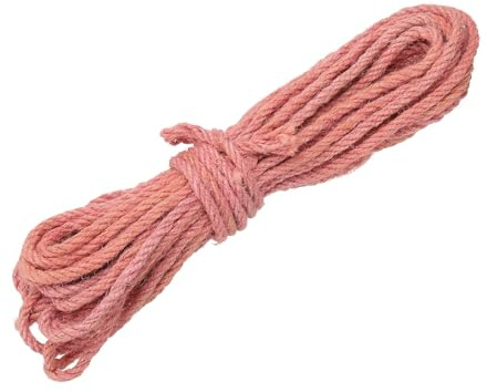 sourcing map Cuerda de yute natural, 0.2 pulgadas x 33 pies, cuerda de hilo de yute para jardinería, manualidades, decoración del hogar, envoltura de regalos, rosa