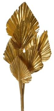 Palm spear foglia di palma decorativa artificiale glitter h.66 cm ornamento natalizio elegante addobbi casa Natale 2025 complemento arredo luminoso per composizioni festive vari modelli (Oro - Gold)