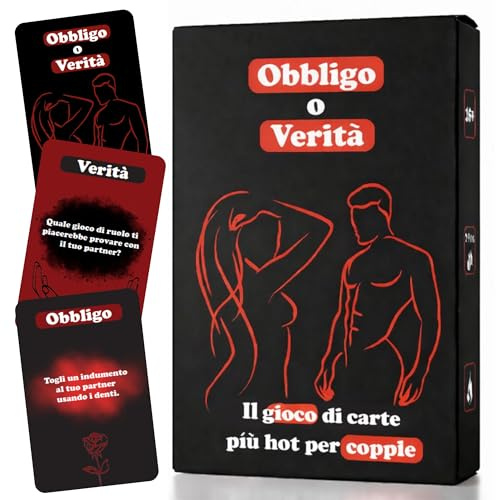 Obbligo o Verità Hot - Gioco di Carte Sexy per Coppie Adulti 18+ | Giochi Erotici Piccanti per Momenti Intimi | Idea Regalo San Valentino Originale per Lui e Lei | Truth or Dare