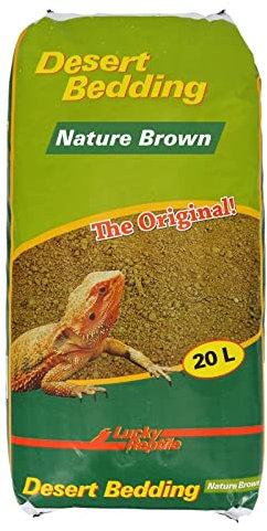 Lucky Reptile Desert Bedding Nature Brown - 20 Liter Bodengrund für Wüstenterrarien - Erdmischung mit Sand & Lehm - Brutsubstrat für Reptilienzucht - Bodengrund Terrarium für Bartagame & Leopardgecko