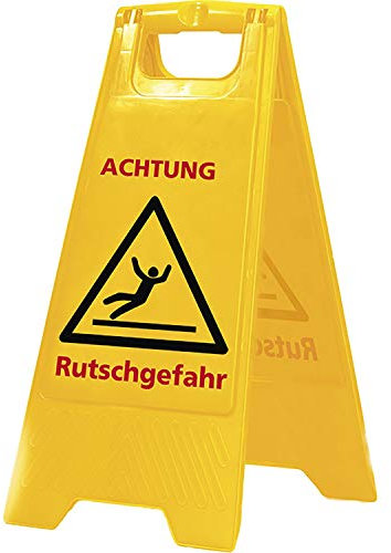Warnschild Achtung Rutschgefahr Schriftzug B 300xH 570mm signalgelb/schwarz/rot