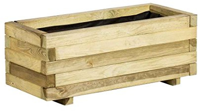 CATRAL Jardinera Rectangular Dora Madera para Jardín y Terraza 90X40X33CM | Fabricado En Madera De Pino Silvestre Tratada En Autoclave Nivel 3, Resistente Y Duradero Para Uso Exterior Continuado