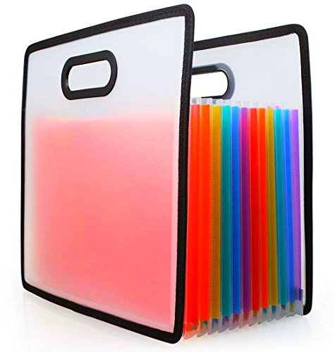 A+Selected File Organisers, 12 Pockets Filing Boxes Concertina Expanding File Folder Portable A4 Documents Storage for Home School Business Office Store Documents Statements Bills Sheets Paperwork